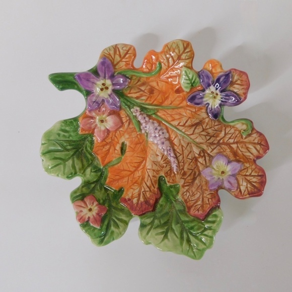 FITZ AND FLOYD Halcyon Bunny Rabbit Salt Pepper Shakers Floral Under Tray Easter - Picture 4 of 12